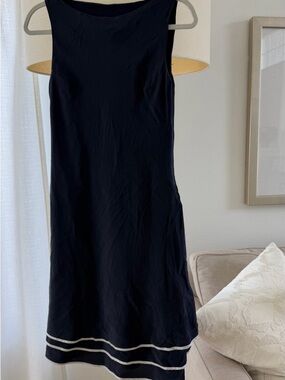 Ralph Lauren Navy Sleeveless Mini Dress with White Stripes